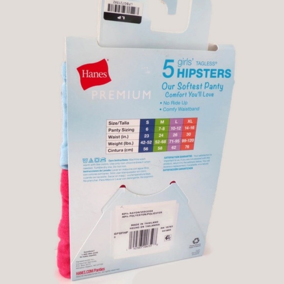 Hanes Premium Girls Hipsters Size Small pack of 4 - Picture 3 of 3